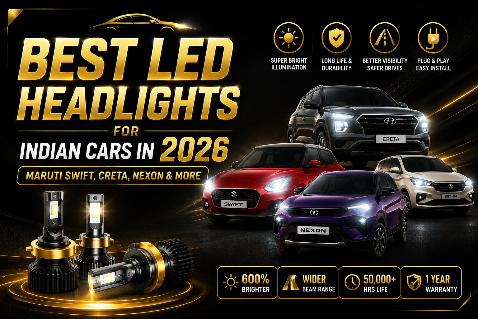 Best LED Headlights for Indian Cars in 2026 – Maruti & More