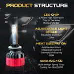 Audio Wheels H27 110W Car LED Headlight Bulbs, 16,000 Lumens Super Bright LED Headlight Conversion Kit for Cars 6000K Cool White Quick Installation Halogen Replacement