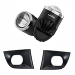 Audio Wheels 1.8 Inch LED Projector Fog Lamp with Cover - 120W, 6000K White (15000LM) with Blue Tint Film | 12V/24V Fog Light for Car & Vehicle Modification | For Toyota Innova Hycross