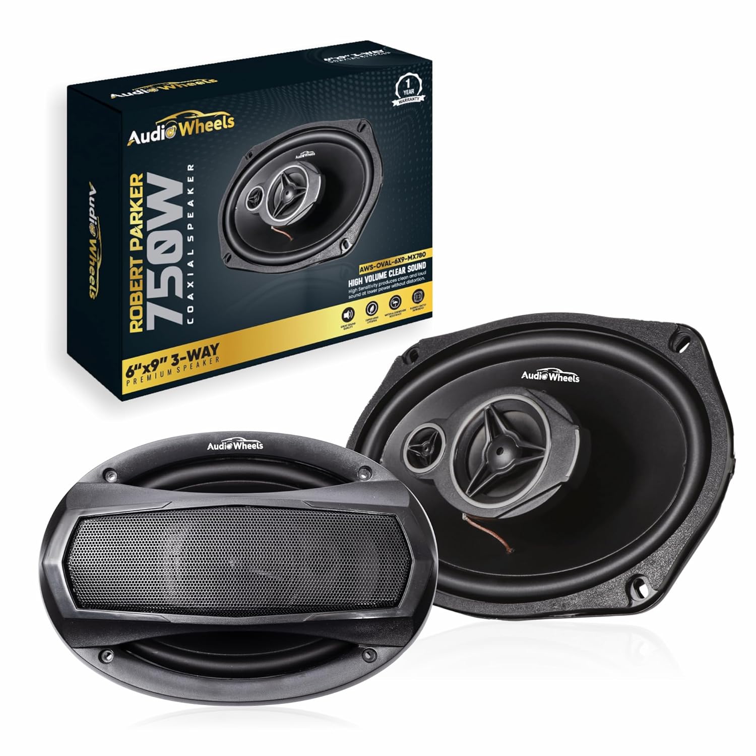 Audio Wheels 6x9 Robert Parker Car Speaker – 180W RMS / 780W Max Power | 30mm High-Efficiency Voice Coil | Deep Bass Output |Rubber Edge with PP Cone | 4Ω Impedance | Premium High-Performance Sound