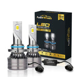 Audio Wheels 9005/HB3 75W LED Headlight with 6000K Cool White, 7500LM Brightness, Fan Cooling, Energy Efficient Design, IP67 Waterproof, Easy Plug & Play Installation