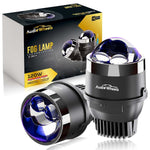 Audio Wheels 3 Inch Universal LED Projector Projector Fog Lamp - 120W Dual-Beam  White-6000K  15,000LM  Blue Film Lens  12V24V Car Driving Light for Vehicle Modification