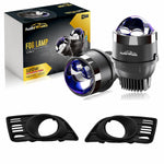 Audio Wheels 3 Inch LED Projector Fog Lamp with Cover - 120W, 6000K White  Dual-Beam  with Blue Tint Film  12V24V Fog Light for Car & Vehicle Modification  For Maruti Suzuki Swift 2010