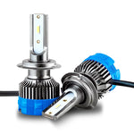 Audio Wheels H4/H19 60W LED Headlight Bulb for Car | 6000K Cool White Projector - Compatible Upgrade | Night Eye Style Plug & Play LED Bulb