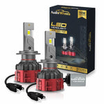 Audio Wheels H7-110W Car Led Headlight Bulbs,16,000 Lumens Super Bright LED Headlight Conversion Kit for Cars 6000K Cool White Quick Installation Halogen Replacement, Pack of 2