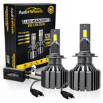 Audio Wheels Tri Colour LED Headlight H7/H18 Single Beam 120W (15000LM) | 6000K/4300K/3000K | IP68 Waterproof Plug & Play Car Headlamp 12V/24V with Advanced Cooling