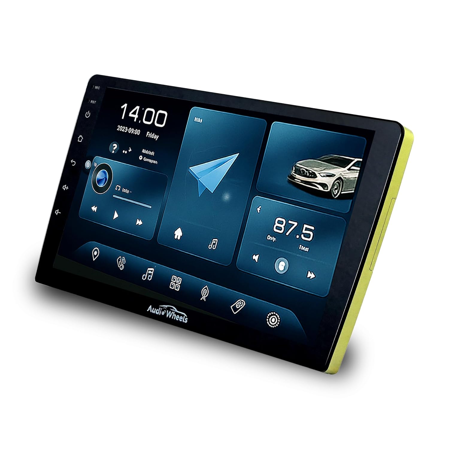 Audio Wheels Wireless CarPlay & Multimedia Auto 10-Inch 1280P Car Android Display with Gorilla Glass | Android 13 | TS-9 Processor | 2GB RAM & 32GB ROM for Seamless Connectivity (10 Inch)