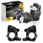 Audio Wheels 3" LED Projector Fog Lamp with Cover - 120W, Tri-Color (White/Warm/Yellow) | with Blue Tint Film | 12V/24V Fog Light for Car & Vehicle Modification | For Kia Sonet