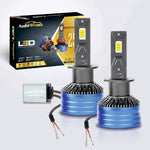 Audio Wheels H1-250W LED Headlight Bulbs – 30,000 Lumens Ultra-Bright, 6000K Cool White – IP68 Waterproof, Plug & Play Conversion Kit – 50,000+ Hrs, 2-Year Warranty