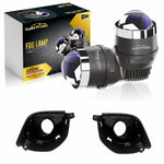 Audio Wheels 3 Inch LED Projector Fog Lamp with Cover - 120W, 6000K White (15000LM) | 12V/24V Fog Light for Car & Vehicle Modification | 1-Year Warranty | Compatible with Kia Seltos 2024