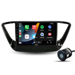 Audio Wheels Wireless CarPlay & Stereo Auto 9inch 1280P Car Android Display with Gorilla Glass | Android 13 | TS-9 Processor | 2GB & 32GB-Frame Included-AHD Camera (Hyundai Verna 2017+)