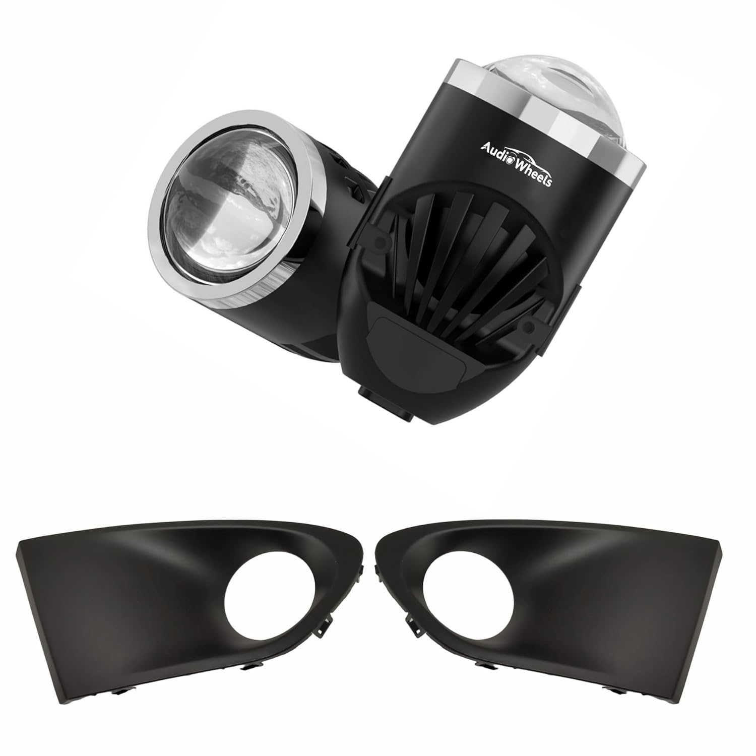 Audio Wheels 2 Inch LED Projector Fog Lamp with Cover - 120W, 6000K White (15000LM) with Blue Tint Film  12V24V Fog Light for Car & Vehicle Modification  For Maruti Suzuki Baleno 2018