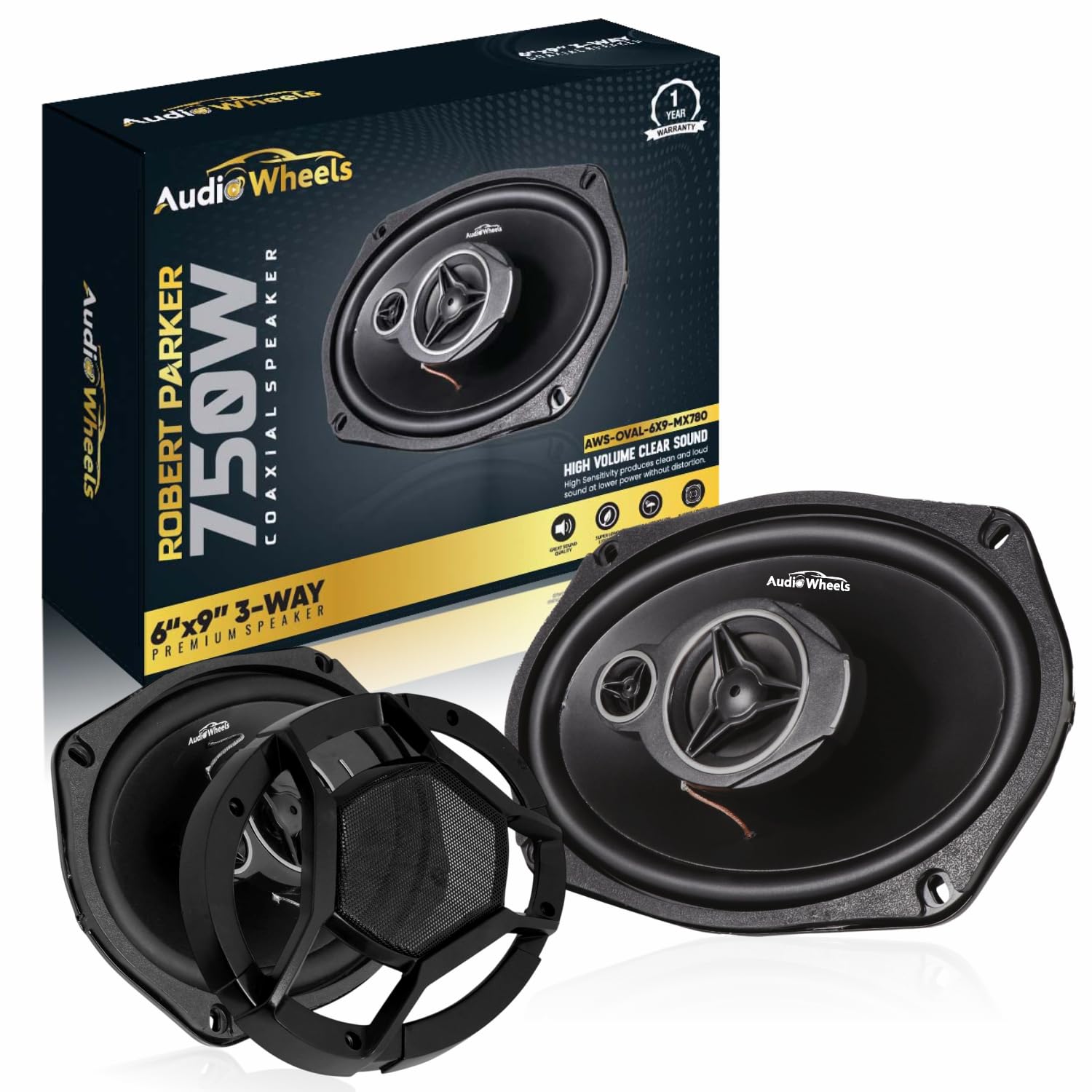 Audio Wheels 6x9 Robert Parker Car Speaker – 180W RMS / 780W Max Power | 30mm High-Efficiency Voice Coil | Deep Bass Output |Rubber Edge with PP Cone | 4Ω Impedance | Premium High-Performance Sound