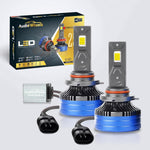 Audio Wheels 9005/HB3-250W LED Headlight Bulbs – 30,000 Lumens Ultra-Bright, 6000K Cool White – IP68 Waterproof, Plug & Play Conversion Kit – 50,000+ Hrs, 2-Year Warranty