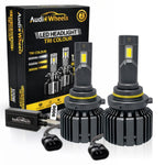 Audio Wheels 9006 Tri Colour LED Headlight Single Beam 120W (15000LM) | 6000K/4300K/3000K | IP68 Waterproof Plug & Play Car Headlamp 12V/24V with Advanced Cooling