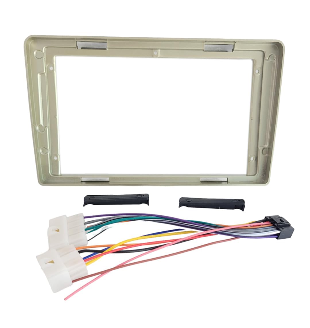 Audio Wheels Tata Vista 9 Inch Android Frame Panel with Integrated Power Socket for Easy Installation and Enhanced Connectivity.
