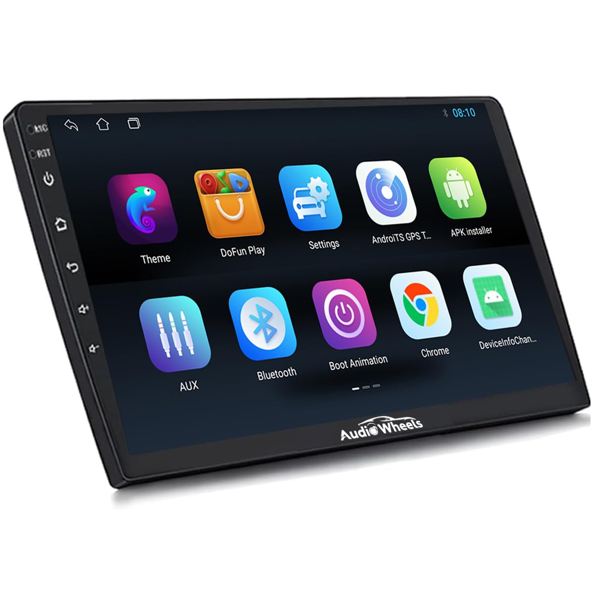 Audio Wheels MediaTek Android Car Stereo HD IPS 10 Inch Display with 2GB/32GB RAM & ROM Touch Screen Radio/BT/GPS Navigation Support WiFi Connection Car Multimedia Audio and Video Player