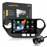 Audio Wheels Wireless CarPlay & Stereo Auto 9 Inch 1280P Car Android Display with Gorilla Glass | Android 13 | TS-9 Processor | 2GB & 32GB +Frame+HD Camera Included (Hyundai i10 Grand)