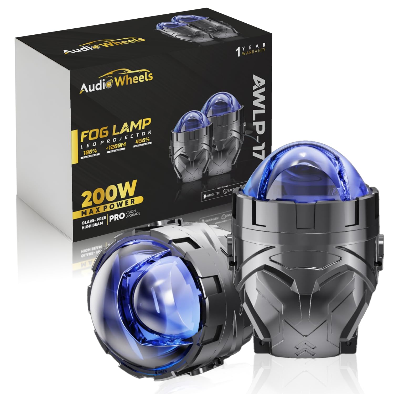 Tri color fog lamp projector for car