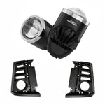 Audio Wheels 2" LED Projector Fog Lamp with Cover - 120W, 6000K White (15000LM) with Blue Tint Film | 12V/24V Fog Light for Car & Vehicle Modification | For Huyndai Verna 2023 - Audio Wheels