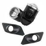 Audio Wheels 2 Inch LED Projector Fog Lamp with Cover - 120W, 6000K White (15000LM) with Blue Tint Film  12V24V Fog Light for Car & Vehicle Modification  For Maruti Suzuki WagonR 2014