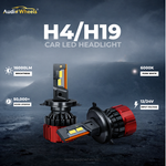 Audio Wheels H4-110W Car Led Headlight Bulbs, 16,000 Lumens Super Bright LED Headlight Conversion Kit for Cars 6000K Cool White Quick Installation Halogen Replacement, Pack of 2