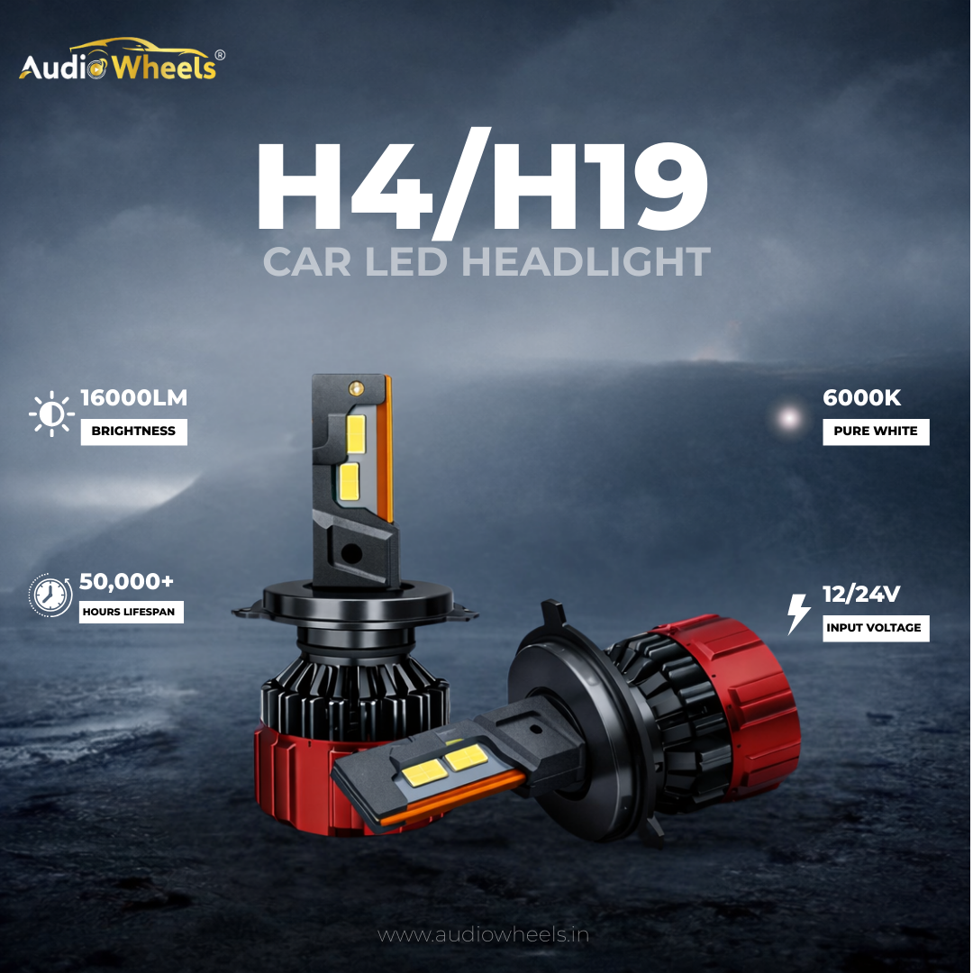 Audio Wheels H4-110W Car Led Headlight Bulbs, 16,000 Lumens Super Bright LED Headlight Conversion Kit for Cars 6000K Cool White Quick Installation Halogen Replacement, Pack of 2