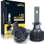 Audio Wheels H1 LED Headlight Bulbs – 160W High-Performance Lighting, 16,000 Lumens Ultra-Bright Output, 6000K Cool White Glow for Superior Visibility and Enhanced Driving Safety.