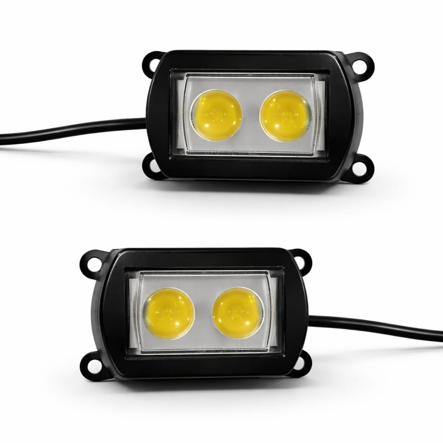 Audio Wheels LED Daytime Running Light (DRL) Fog Light Set for Maruti Suzuki BREZZA | Switchable White/Yellow/Red/Blue | 15W LED | DC 12V Plug & Play | 90% Power Saving