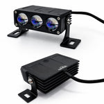 Audio Wheels 3 Eye Multifunctional Dual Beam External Lamp, Auxiliary Light, 120W Power Supply, White & Yellow Light, 20,000 Lumens, Heavy-Duty Aluminum, IP67 Waterproof, Universal Fit