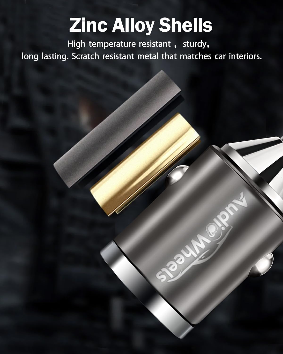 Audio Wheels 130W High-Power Dual-Port USB-C Car Charger: PD-30W & QC,100W LighterFast Charging Adapter for All Smartphones and teble's and More.