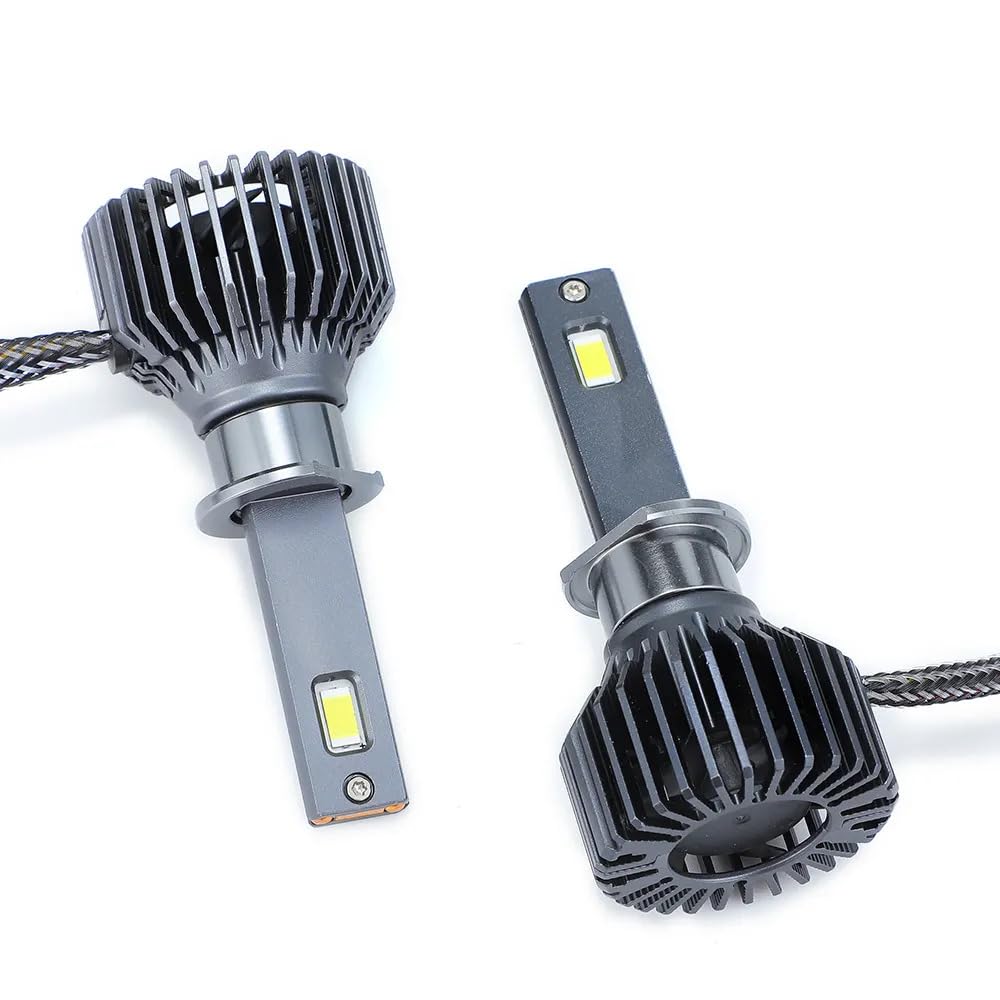Audio Wheels H1 LED Headlight Bulbs – 160W High-Performance Lighting, 16,000 Lumens Ultra-Bright Output, 6000K Cool White Glow for Superior Visibility and Enhanced Driving Safety.