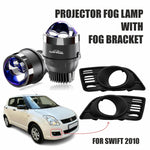 Audio Wheels 3 Inch LED Projector Fog Lamp with Cover - 120W, 6000K White  Dual-Beam  with Blue Tint Film  12V24V Fog Light for Car & Vehicle Modification  For Maruti Suzuki Swift 2010