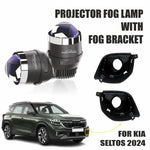 Audio Wheels 3 Inch LED Projector Fog Lamp with Cover - 120W, 6000K White (15000LM) | 12V/24V Fog Light for Car & Vehicle Modification | 1-Year Warranty | Compatible with Kia Seltos 2024