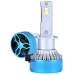 Audio Wheels H1-100W Car LED Headlight Conversion Kit – 20,000 Lumens Super Bright 6000K Cool White, Quick Installation Halogen Replacement, Pack of 2 (H1)