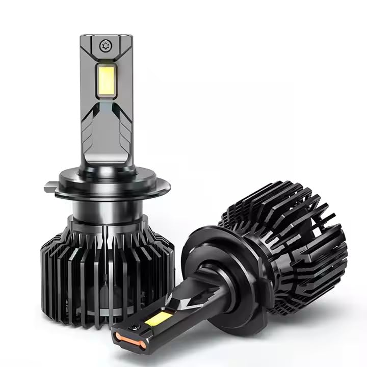 Audio Wheels H7 LED Headlight Bulbs – 160W High-Performance Lighting, 16,000 Lumens Brightness, 6000K Cool White Glow, Quick and Easy Installation for Enhanced Nighttime Visibility.
