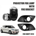 Audio Wheels 2 Inch LED Projector Fog Lamp with Cover - 120W, 6000K White (15000LM) with Blue Tint Film  12V24V Fog Light for Car & Vehicle Modification  For Maruti Suzuki Swift 2013