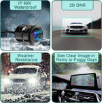 Audio Wheels AHD Reverse Parking Camera Kit - Universal Waterproof Rear View Camera with Wide-Angle Lens for Android Car Monitors