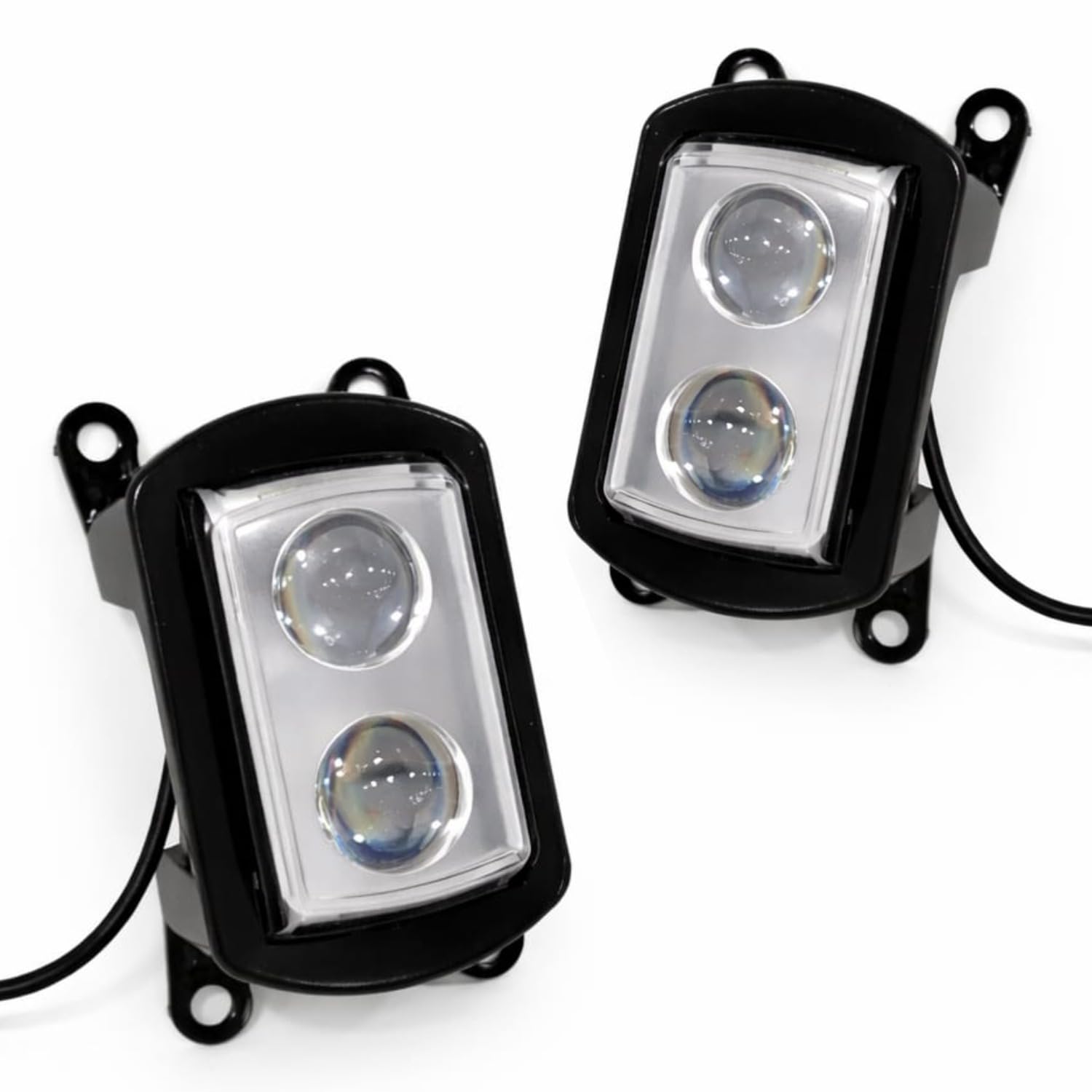 Audio Wheels LED Daytime Running Light (DRL) Fog Light Set for Maruti Suzuki BREZZA | Switchable White/Yellow/Red/Blue | 15W LED | DC 12V Plug & Play | 90% Power Saving