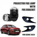 Audio Wheels 2 Inch LED Projector Fog Lamp with Cover - 120W, 6000K White (15000LM) with Blue Tint Film | 12V/24V Fog Light for Car & Vehicle Modification | For Maruti Suzuki Dzire 2024