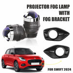 Audio Wheels 3 Inch LED Projector Fog Lamp with Cover - 120W, 6000K White (15000LM) with Blue Tint Film | 12V/24V Fog Light for Car & Vehicle Modification | For Maruti Suzuki Swift 2024