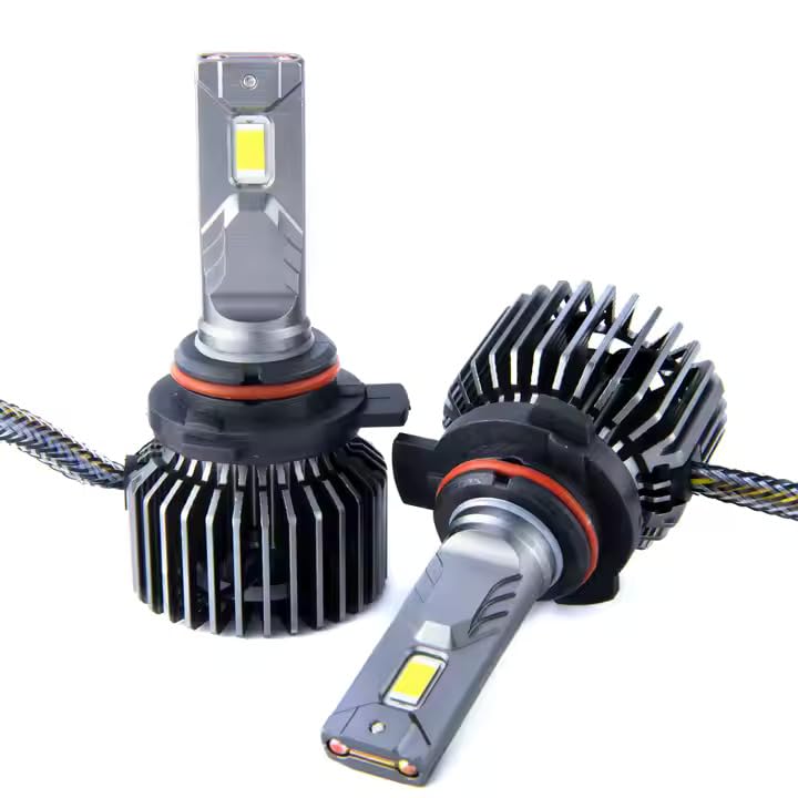 Audio Wheels 9005 LED Headlight Bulbs – 160W High-Performance Lighting, 16,000 Lumens Brightness, 6000K Cool White Glow for Maximum Visibility and Quick Installation.