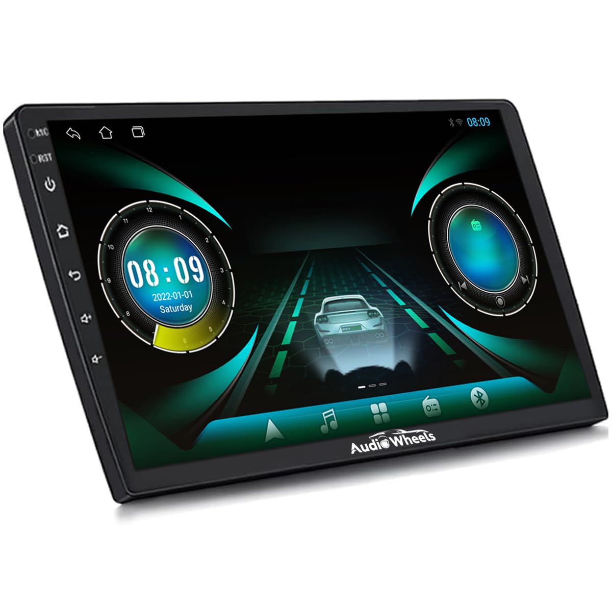 Audio Wheels MediaTek Android Car Stereo HD IPS Display with 2GB/32GB RAM & ROM Touch Screen Radio/BT/GPS Navigation Support WiFi Connection Car Multimedia Audio and Video Player (9 Inch)