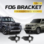 Audio Wheels 3 inch Fog Lamp Mounting CoverBracket Kit - Car & Vehicle Fog Brackets  Direct Replacement Set  Compatible with Mahindra BOLERO NEO & SCORPIO