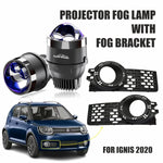 Audio Wheels 3" LED Projector Fog Lamp with Cover - 120W, 6000K White | Dual-Beam | with Blue Tint Film | 12V/24V Fog Light for Car & Vehicle Modification | For Maruti Suzuki Ignis 2020 - Audio Wheels