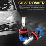 Audio Wheels H8/H11 60W Car Led Headlight Bulbs,16,000 Lumens Super Bright LED Headlight Conversion Kit for Cars 6000K Cool White Quick Installation Halogen Replacement, (H8/11-60W)