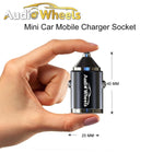 Audio Wheels 130W Dual Port QC-100W & PD-30W Mini Metal Car Mobile USB-C Fast Charger Socket Lighter LED Indicator,Fast Charging Adapter for All Smartphones, Tablets & More - Audio Wheels