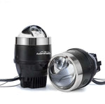 Audio Wheels 3 Inch Universal LED Projector Fog Lamp - 120W | White-6000K Single-Beam | 15,000LM Projector Light with Blue Film | 12V/24V Car Driving Lamp for Vehicle Modification