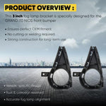 Audio Wheels 3 Inch Fog Lamp Mounting CoverBracket Kit - Car & Vehicle Fog Brackets  Direct Replacement Set  Compatible with Hyundai GRAND i10 NIOS