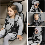 Audio Wheels Portable Foldable Baby Seat Cushion with Adjustable Shoulder & Back Straps, Universal Fit for Car, Bicycle, Stroller, Sofa & High Chair (Toddlers & Kids 6 Months-4 Years) (Gray)